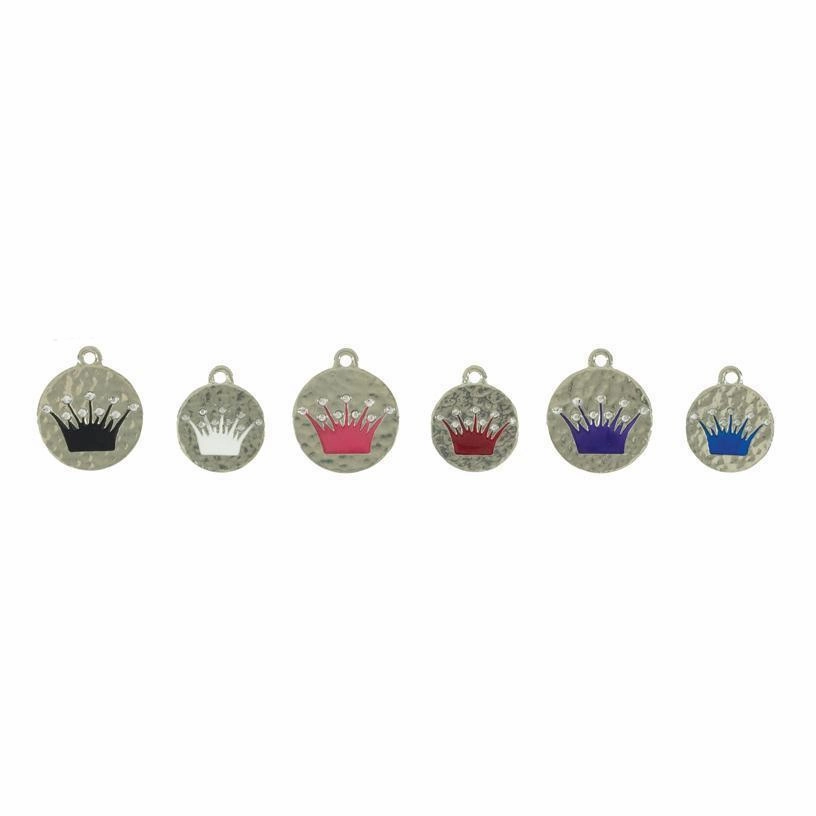 Hammered Crystal Crown Dog ID Tag