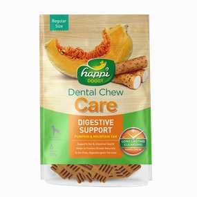 Happi Doggy Dental Chew Care Hard Chew Digestive Support Pumpkin & Mountain Yam Regular 150g