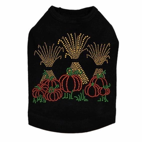 Hay Stacks And Pumpkins Rhinestone Dog Tank