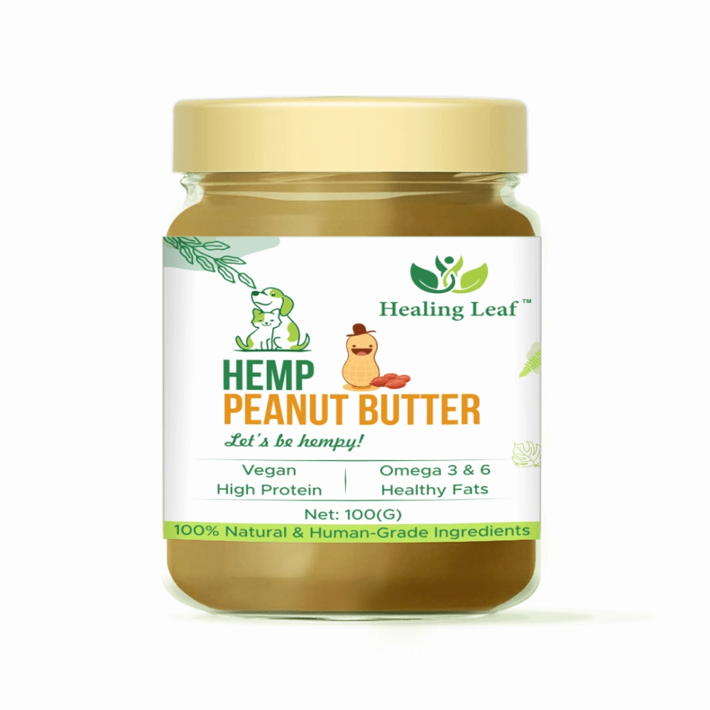 Healing Leaf Hemp Peanut Butter and Beaphar Top 10 Multi Vitamin Supplement for Dogs and Cats Combo