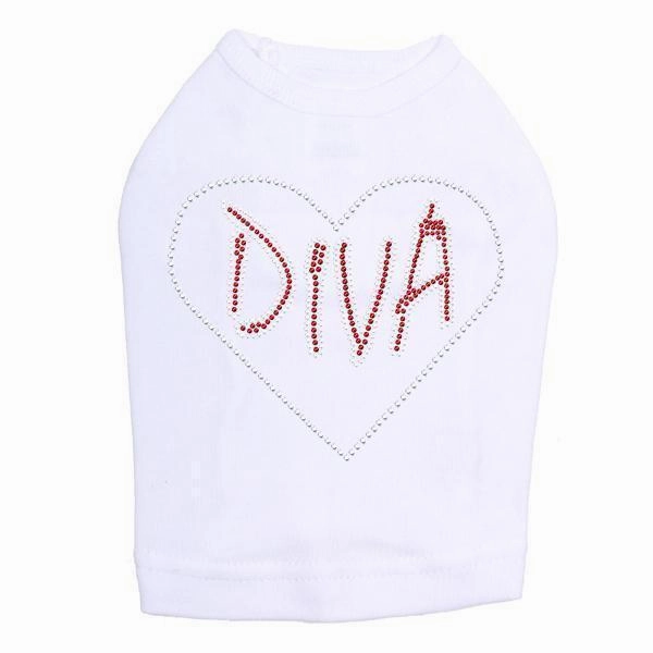 Heart Diva Rhinestone Dog Tank