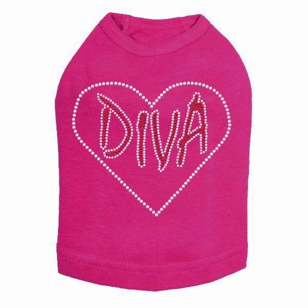 Heart Diva Rhinestone Dog Tank