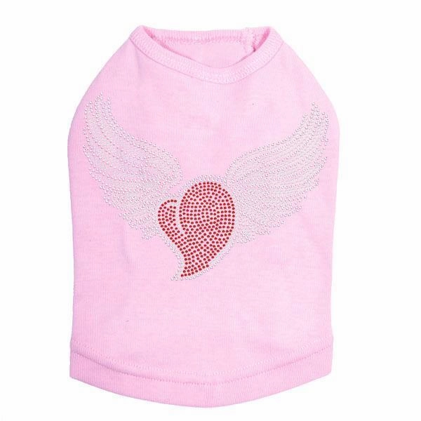 Heart Wings AB Rhinestone Dog Tank