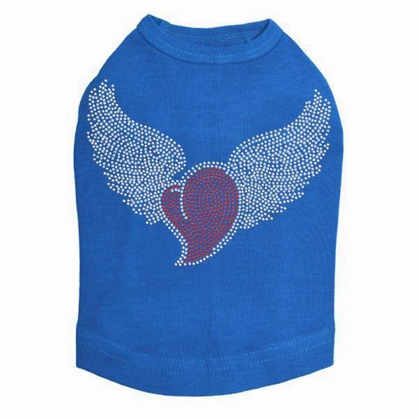 Heart Wings AB Rhinestone Dog Tank