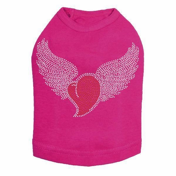 Heart Wings AB Rhinestone Dog Tank