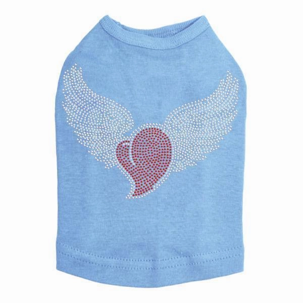 Heart Wings AB Rhinestone Dog Tank