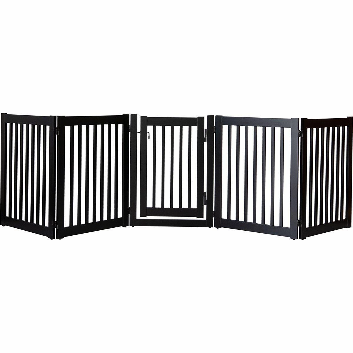 Highlander Series Solid Wood Walk Through Dog Gate Black