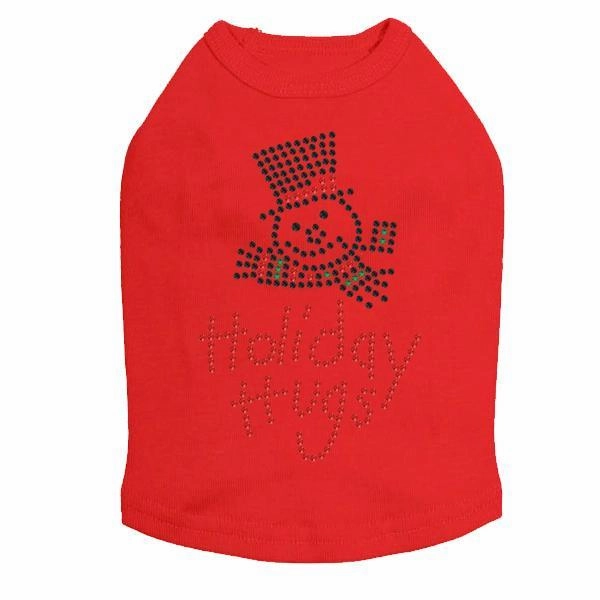 Holiday Hugs Christmas Rhinestone Dog Tank