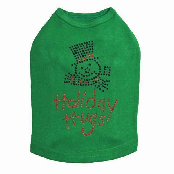 Holiday Hugs Christmas Rhinestone Dog Tank