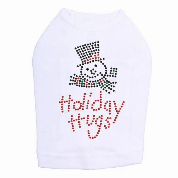 Holiday Hugs Christmas Rhinestone Dog Tank