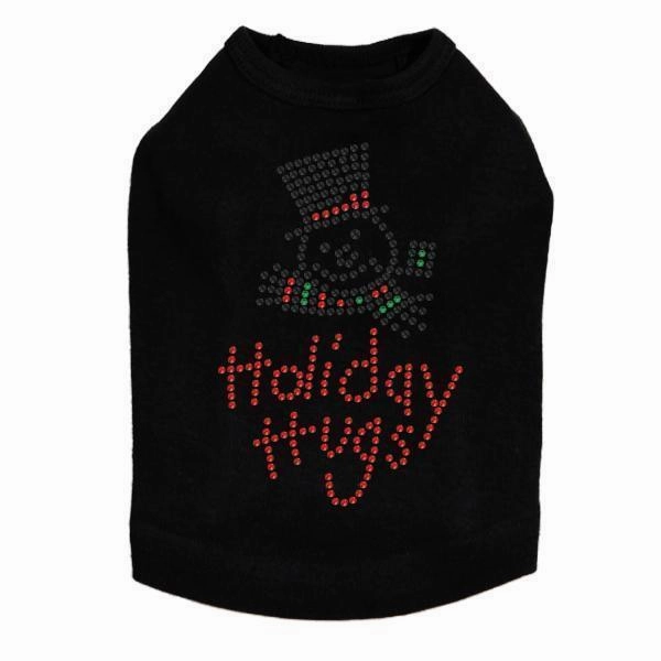Holiday Hugs Christmas Rhinestone Dog Tank