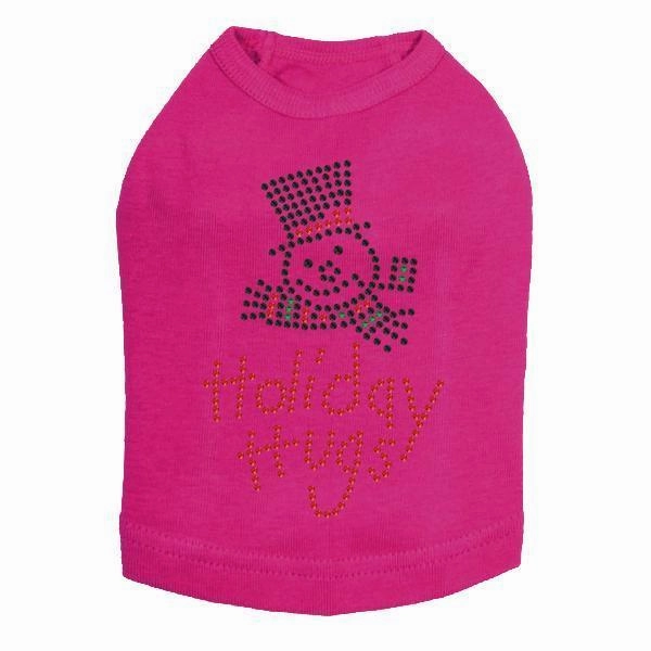 Holiday Hugs Christmas Rhinestone Dog Tank