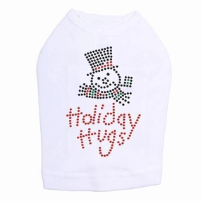 Holiday Hugs Christmas Rhinestone Dog Tank