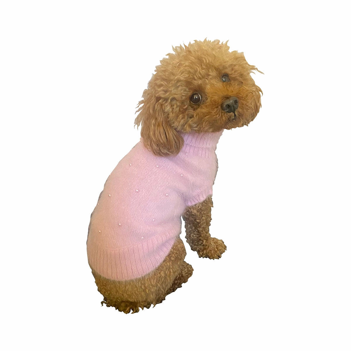Hollywood Sparkle and Pearls Dog Sweater Blush