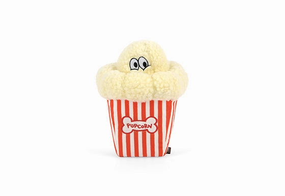 Hollywoof Cinema Squeaky Plush Dog toys, Poppin' Popcorn