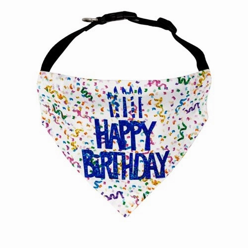 Holographic Birthday Dog Bandana