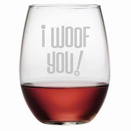 I Woof You Stemless Wine Glasses, Set Of 4
