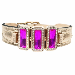 Imperial Collection Dog Collar Metallic Gold/Fuchsia/Gold