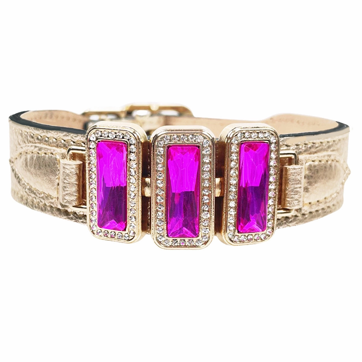 Imperial Collection Dog Collar Metallic Gold/Fuchsia/Gold