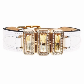 Imperial Collection Dog Collar White Patent/Gold