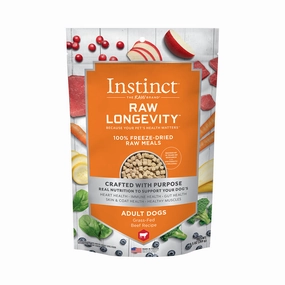 Instinct The Raw Brand Dog Raw Longevity 100% Freeze-Dried Raw Meals Grass-Fed Beef Recipe 9.5oz