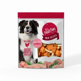 It's Treat Time Meat Delites Chicken Jerky & Rawhide Dumbell