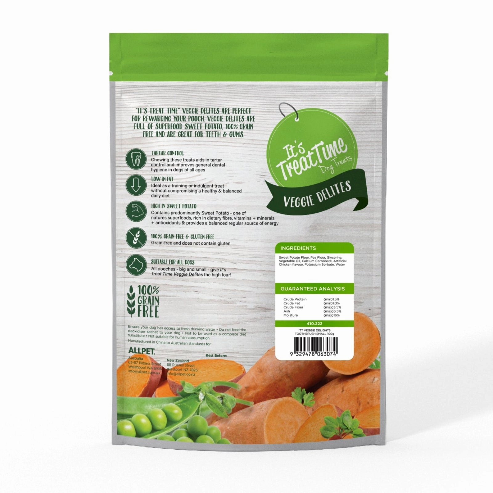 It's Treat Time Veggie Delites Small Toothbrush Treats