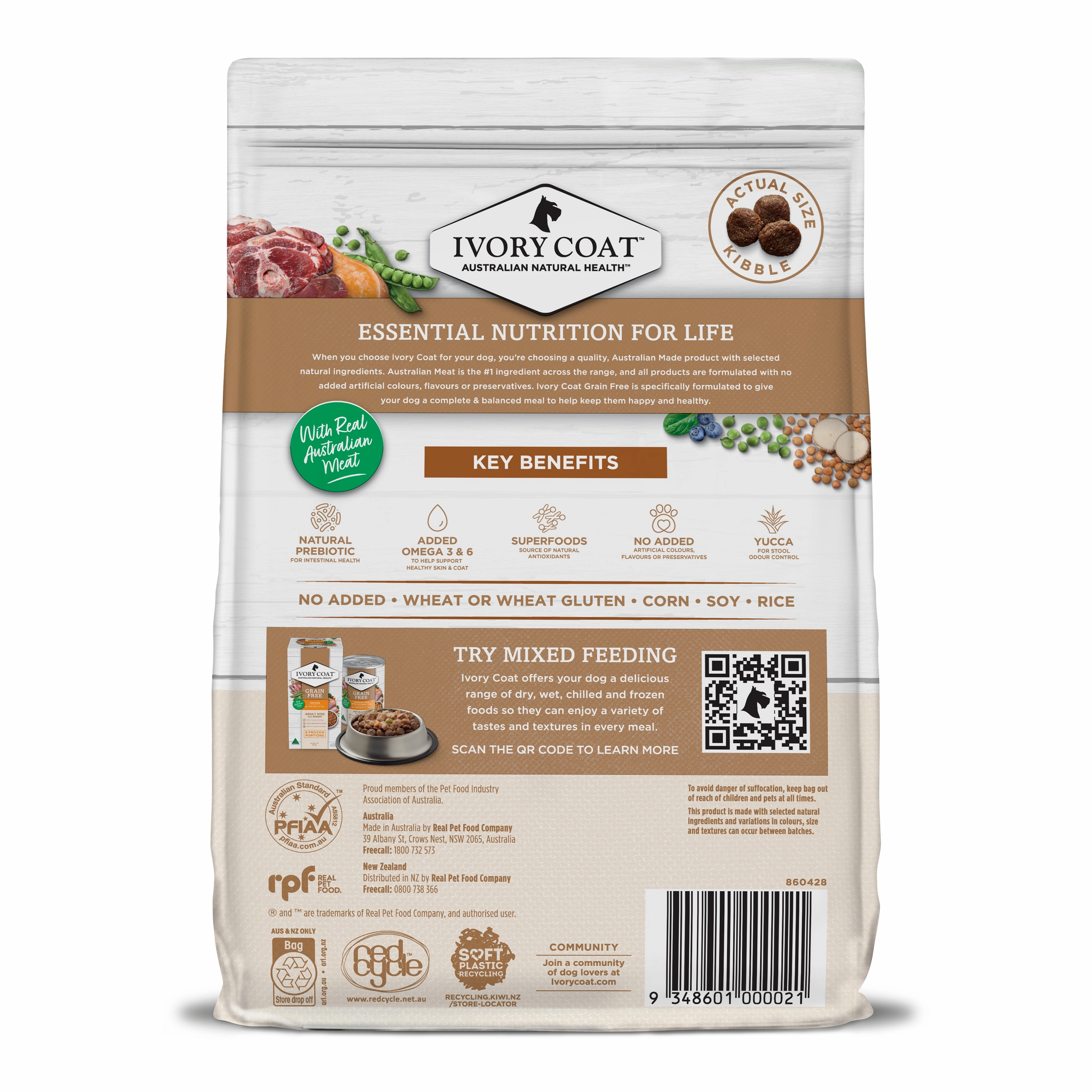 Ivory Coat - Grain Free Adult Dry Dog Food Lamb & Kangaroo (2kg)