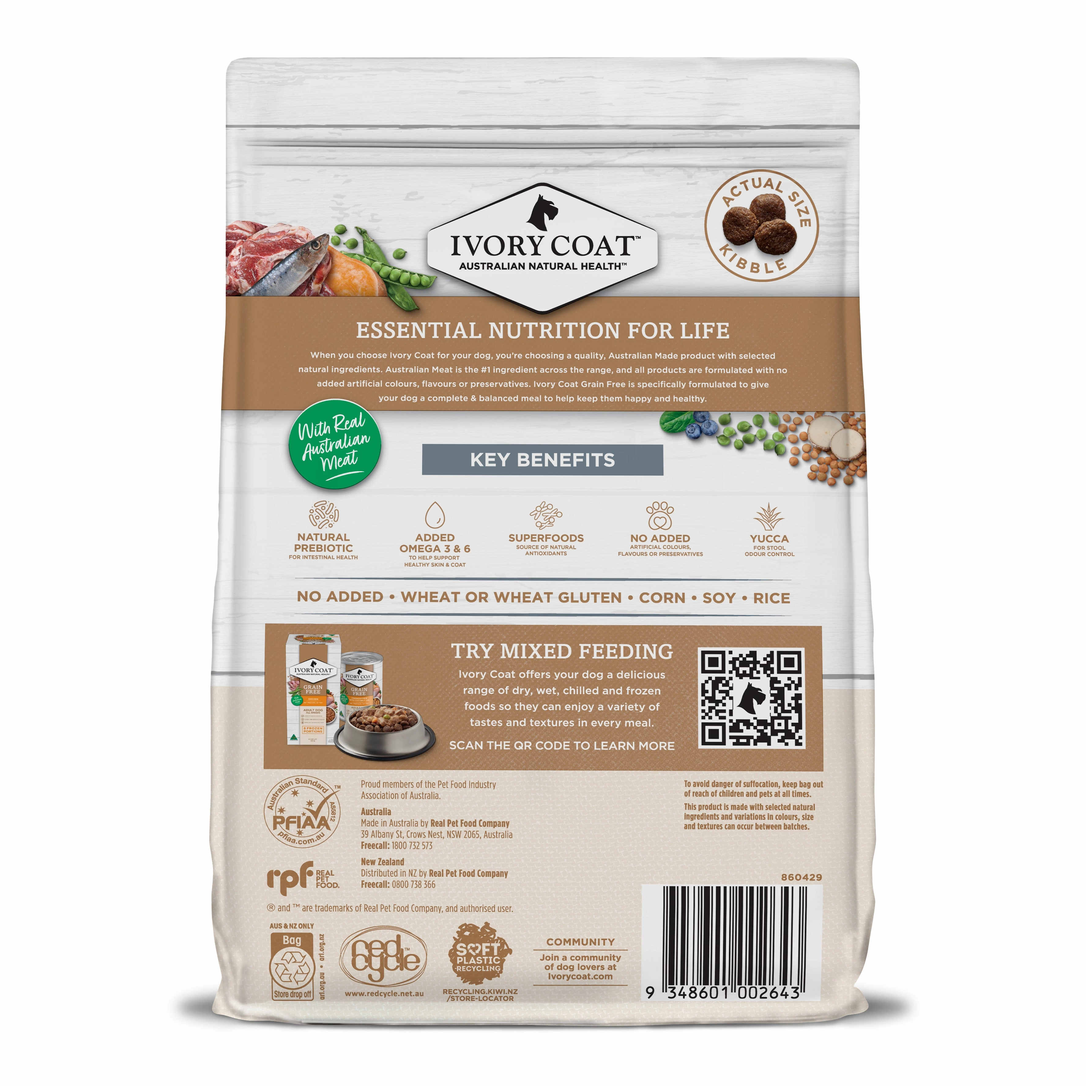 Ivory Coat - Grain Free Adult Dry Dog Food Lamb & Sardine (2kg)