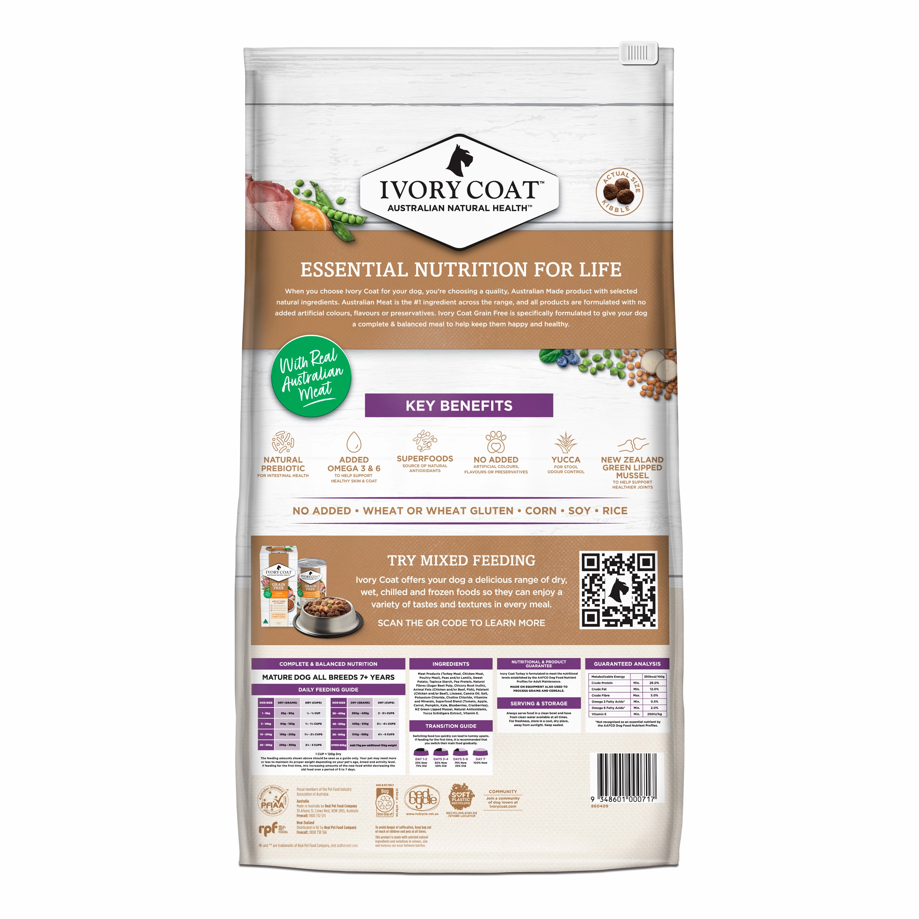 Ivory Coat - Grain Free Senior Dry Dog Food Turkey (13kg)