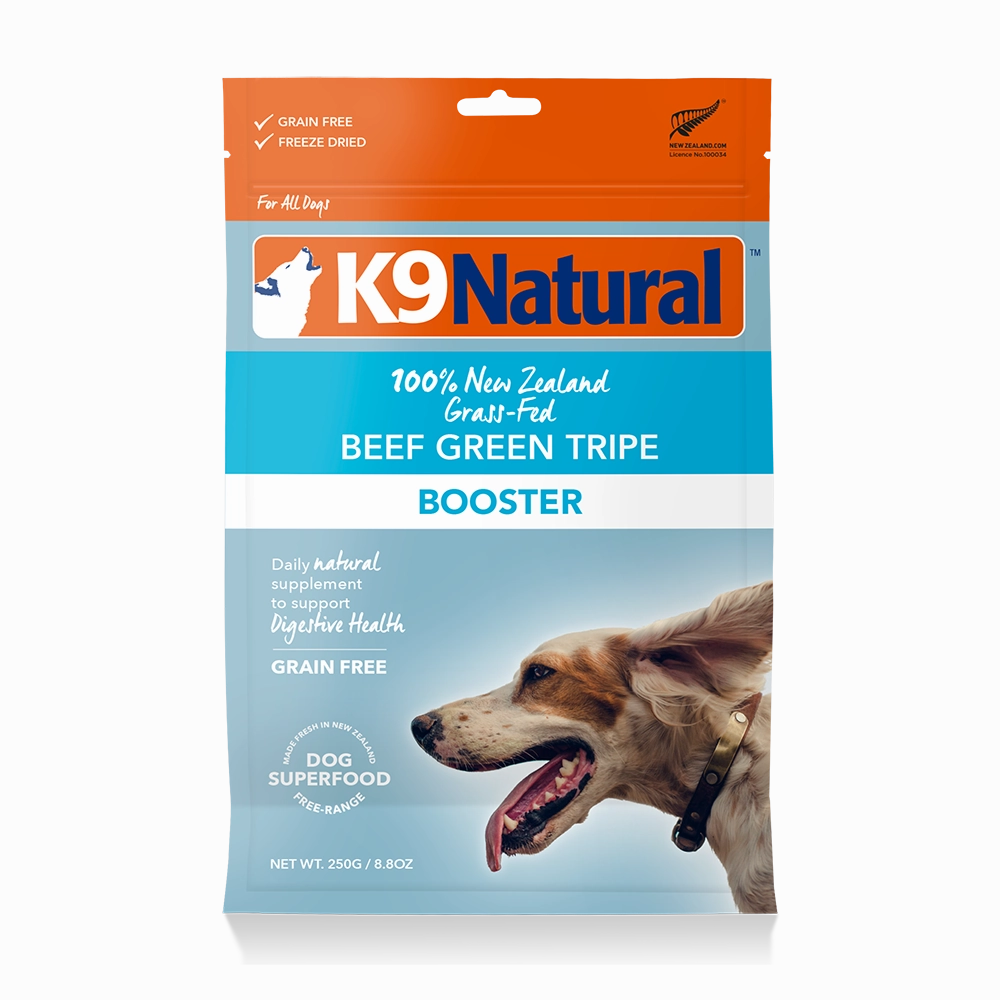 K9 Natural Dog Freeze Dried Beef Green Tripe Booster 250g (EXPIRY 4 OCT 2025)