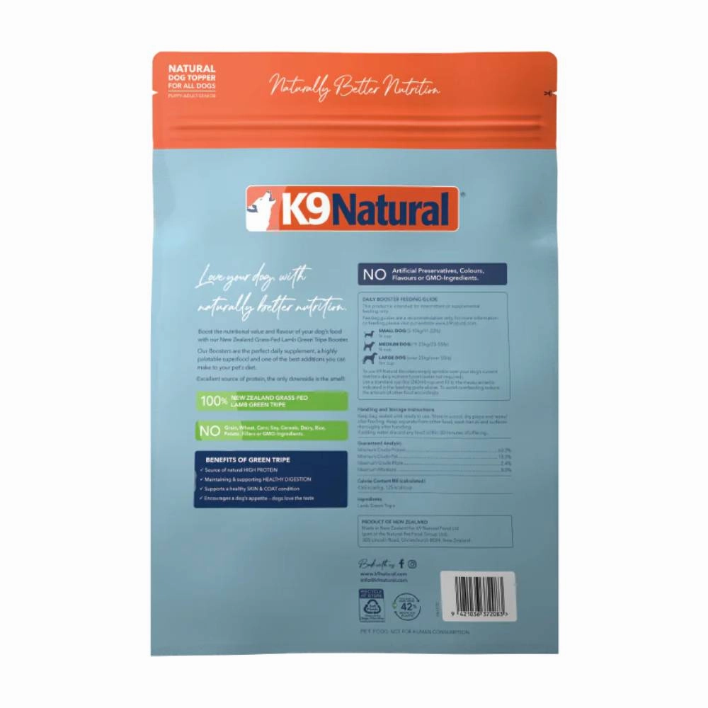 K9 Natural Dog Freeze Dried Lamb Green Tripe Booster 700g