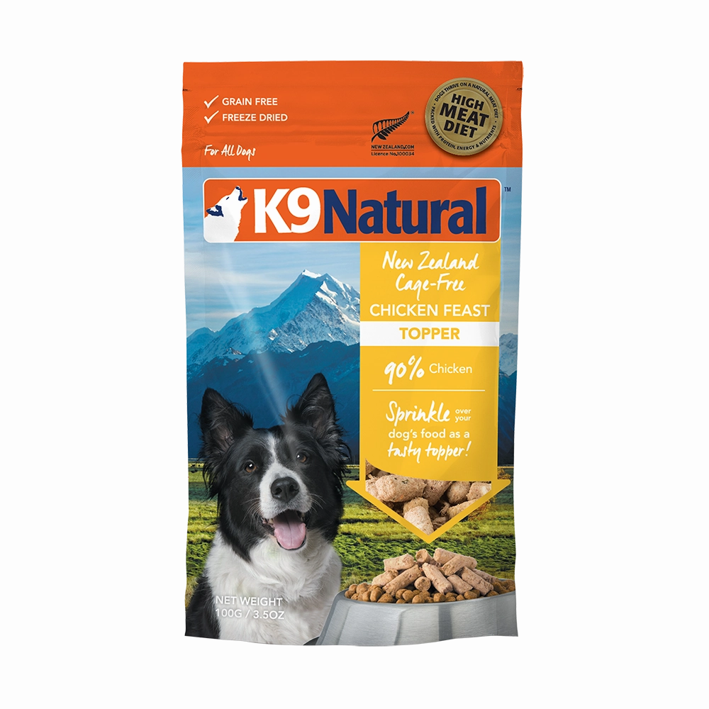 K9 Natural Dog Freeze Dried NZ Cage-Free Chicken Feast Toppers 100g