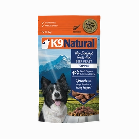 K9 Natural Dog Freeze Dried NZ Grass-Fed Beef Feast Toppers 5oz