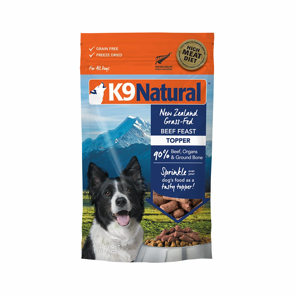 K9 Natural Dog Freeze Dried NZ Grass-Fed Beef Feast Toppers 5oz