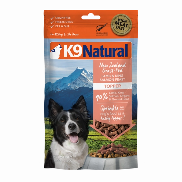 K9 Natural Dog Freeze Dried Topper Lamb & King Salmon Feast 100g