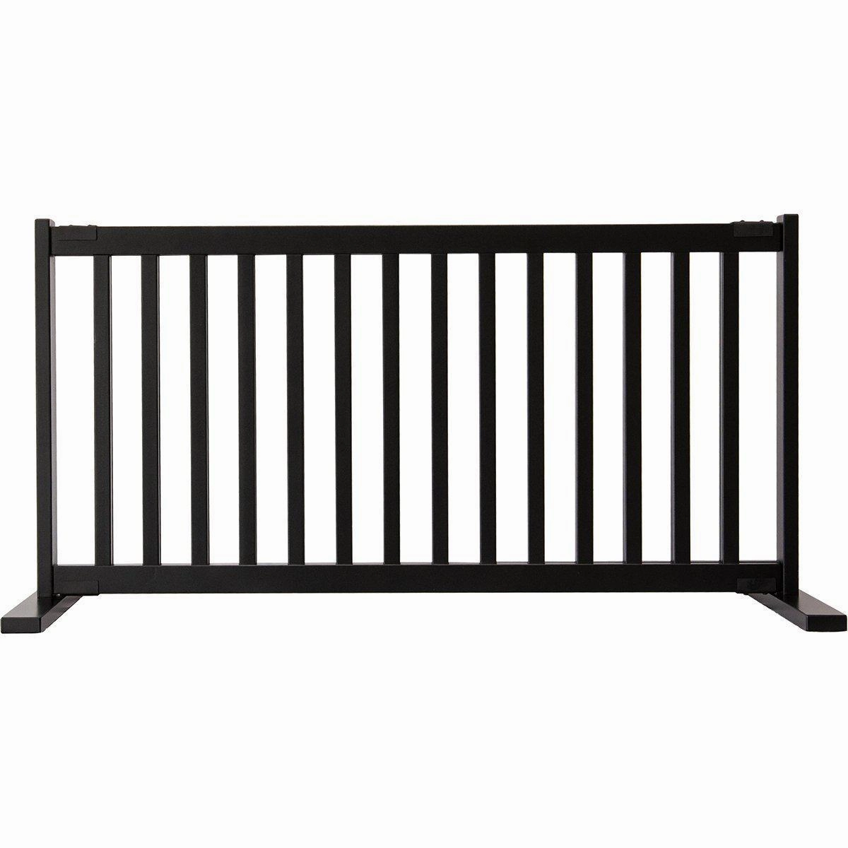Kensington Series Free Standing Solid Wood Dog Gate Black