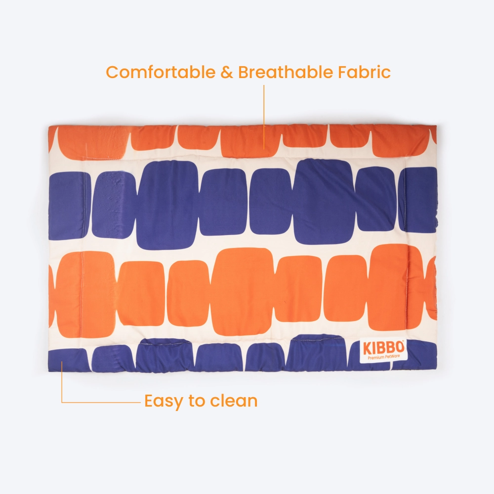 Kibbo Lightweight and Portable Summer Mats for Dogs and Cats (Orange/Blue)