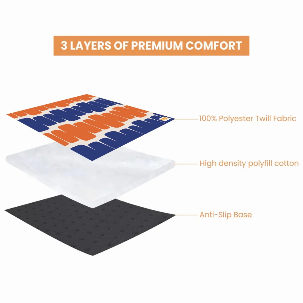 Kibbo Lightweight and Portable Summer Mats for Dogs and Cats (Orange/Blue)