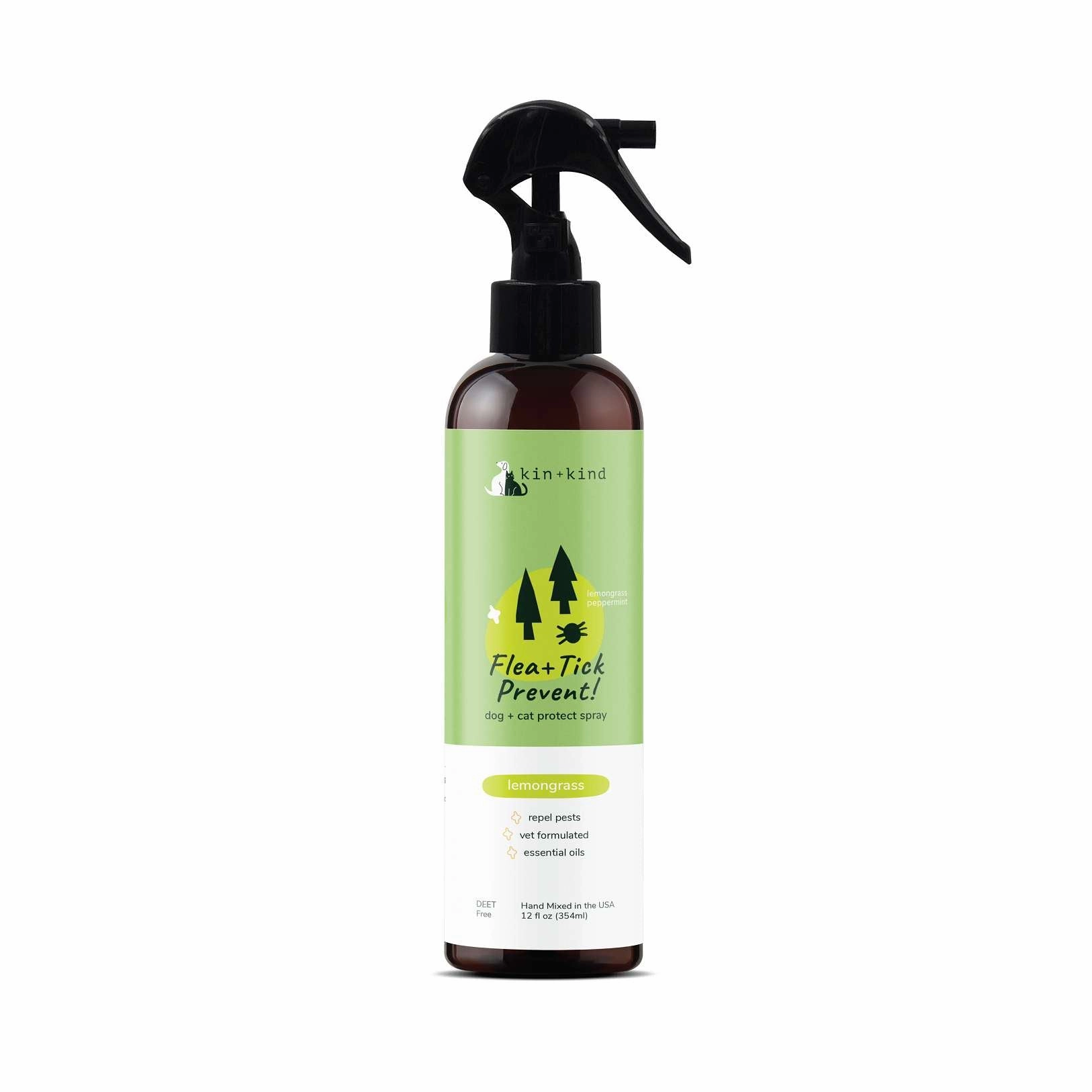 Kin   Kind Dog & Cat Flea   Tick Prevent! Protect Spray Lemongrass 12oz