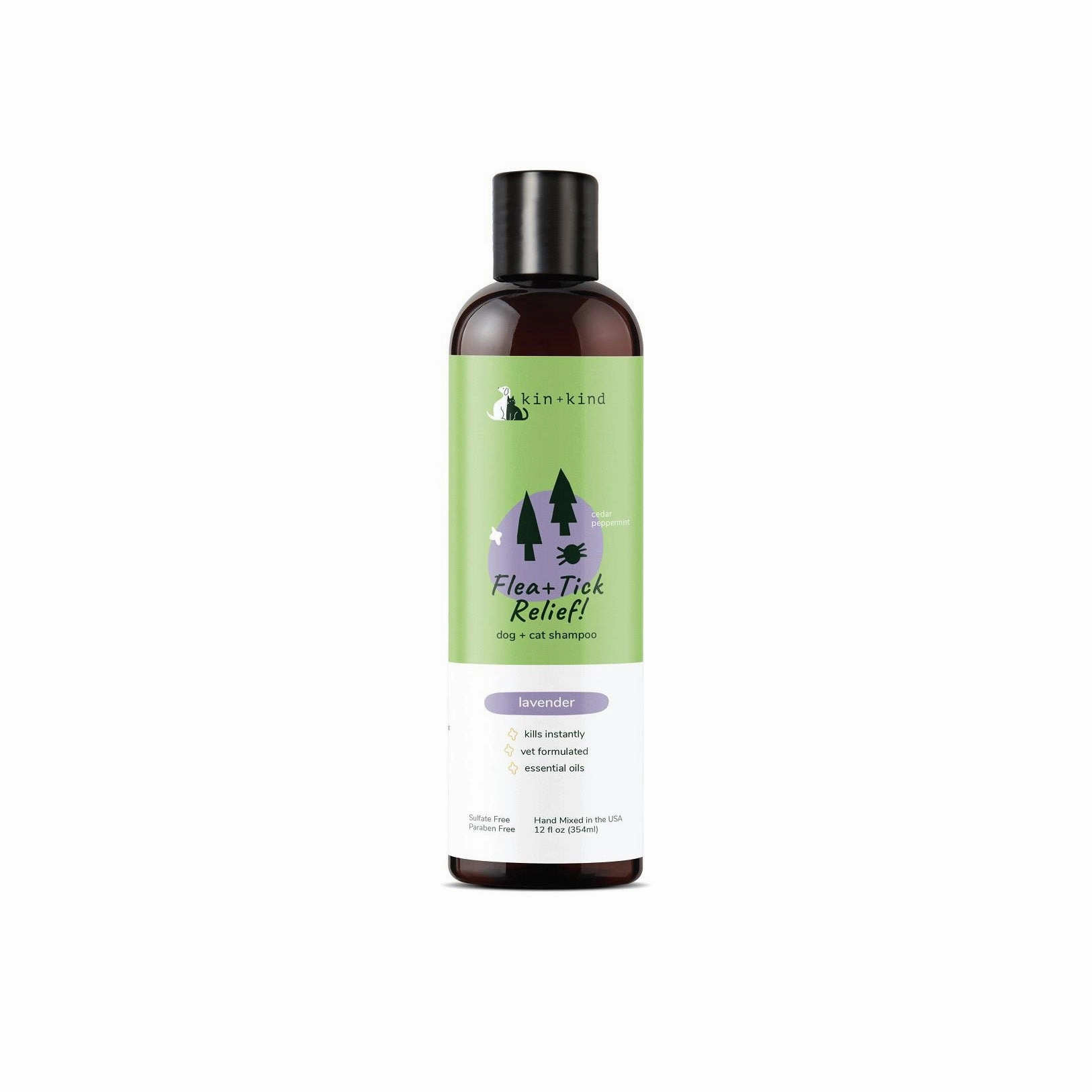 Kin   Kind Dog & Cat Flea   Tick Relief! Shampoo Lavender 12oz