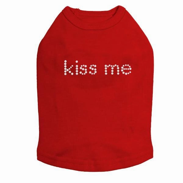 Kiss Me Rhinestone Dog Tank