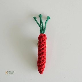 Knotty Interactive Upcycled Cotton Rope Dog Toy, Carrot