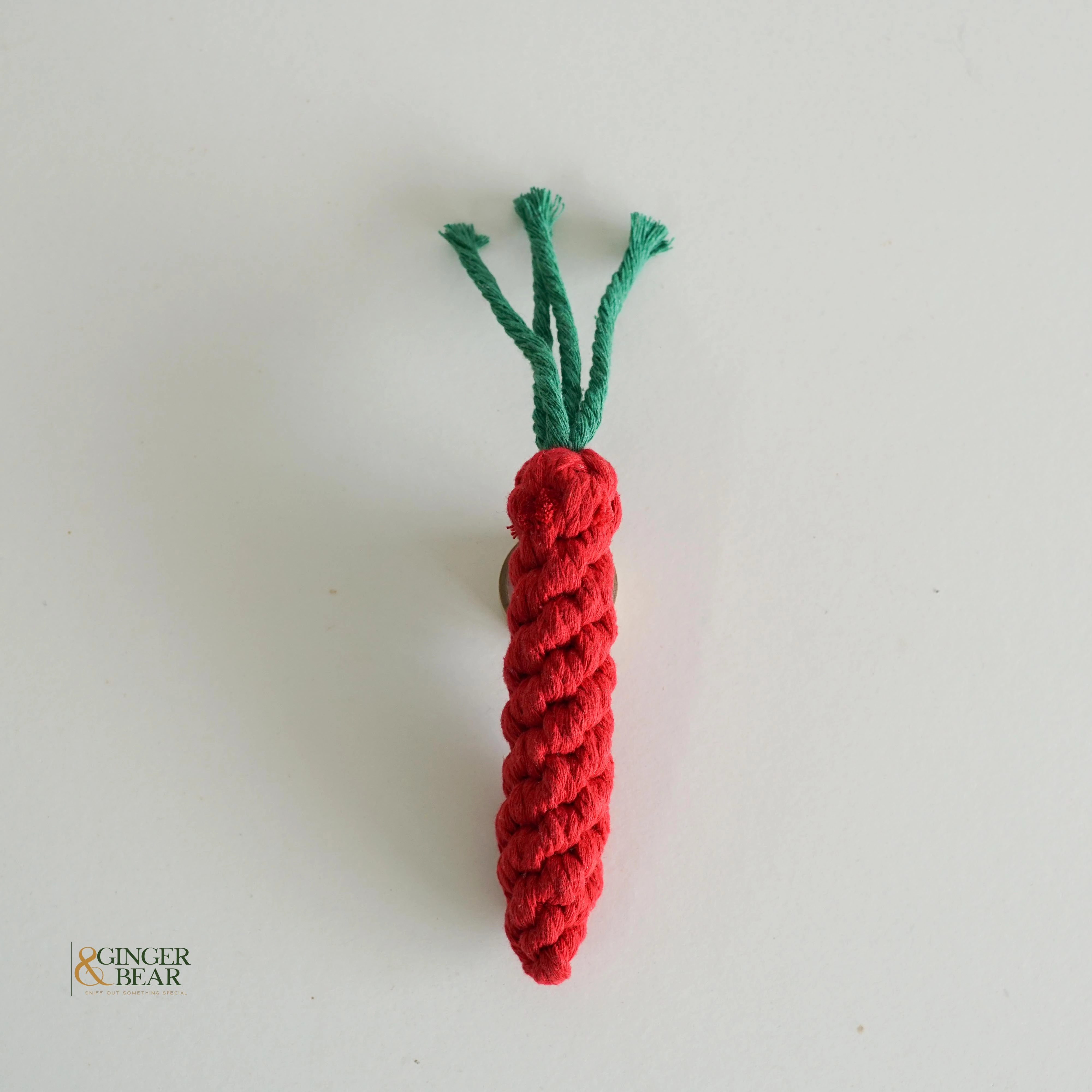Knotty Interactive Upcycled Cotton Rope Dog Toy, Carrot