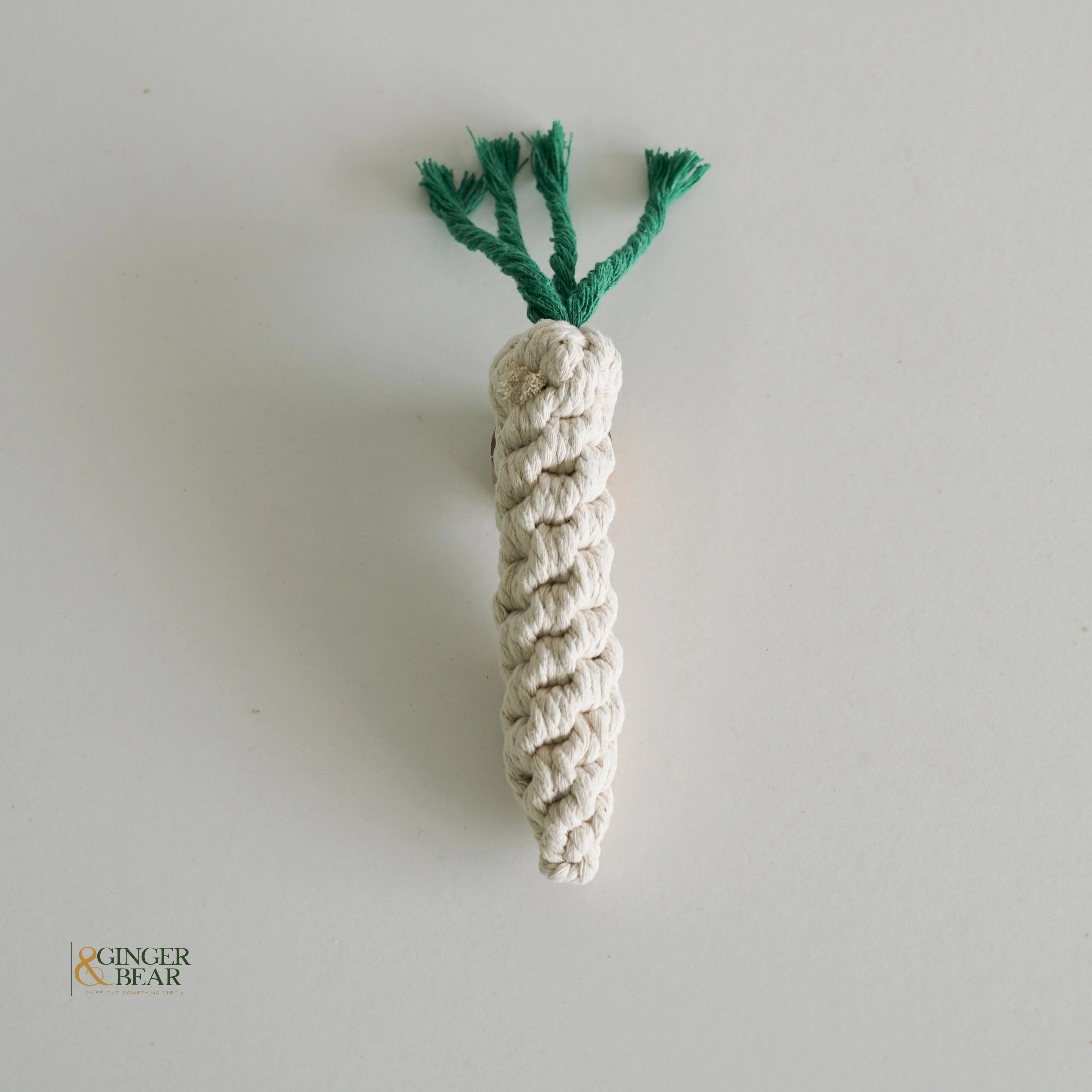 Knotty Interactive Upcycled Cotton Rope Dog Toy, Carrot