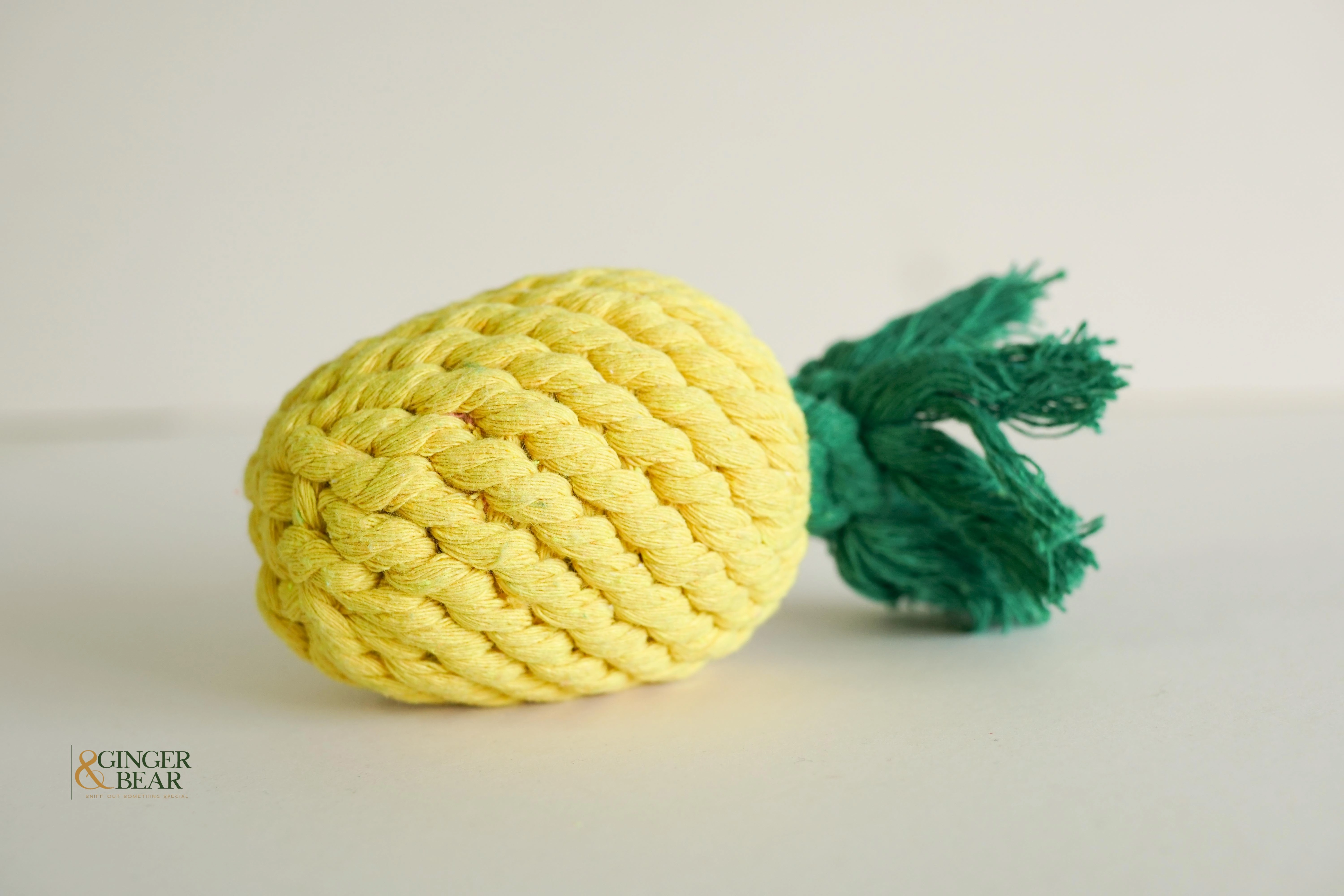 Knotty Interactive Upcycled Cotton Rope Dog Toy, Pineapple
