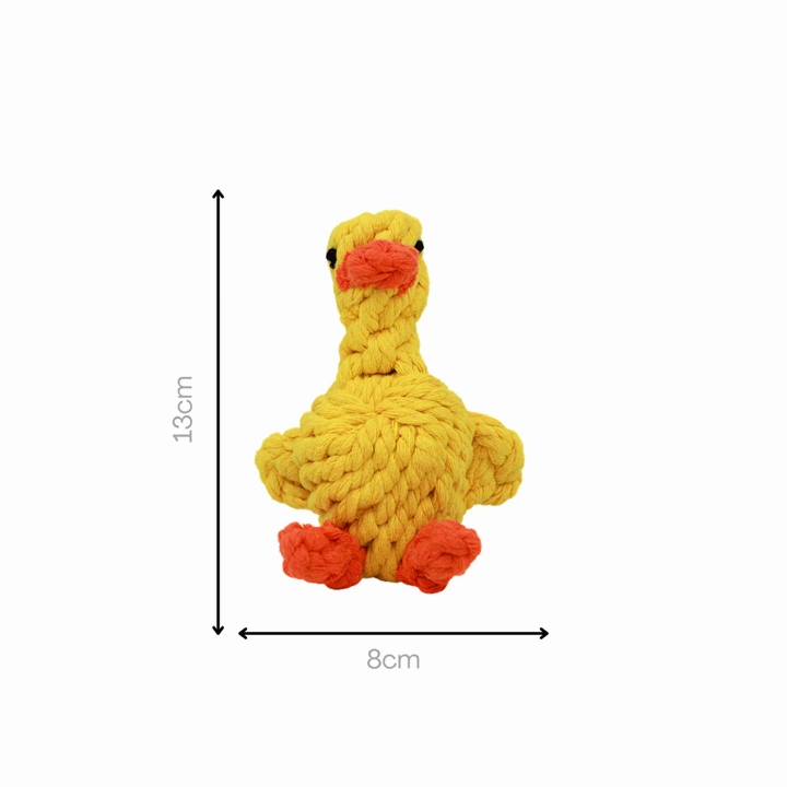 Knotty Interactive Upcycled Cotton Rope Dog Toy, Sunny the Yellow Duck