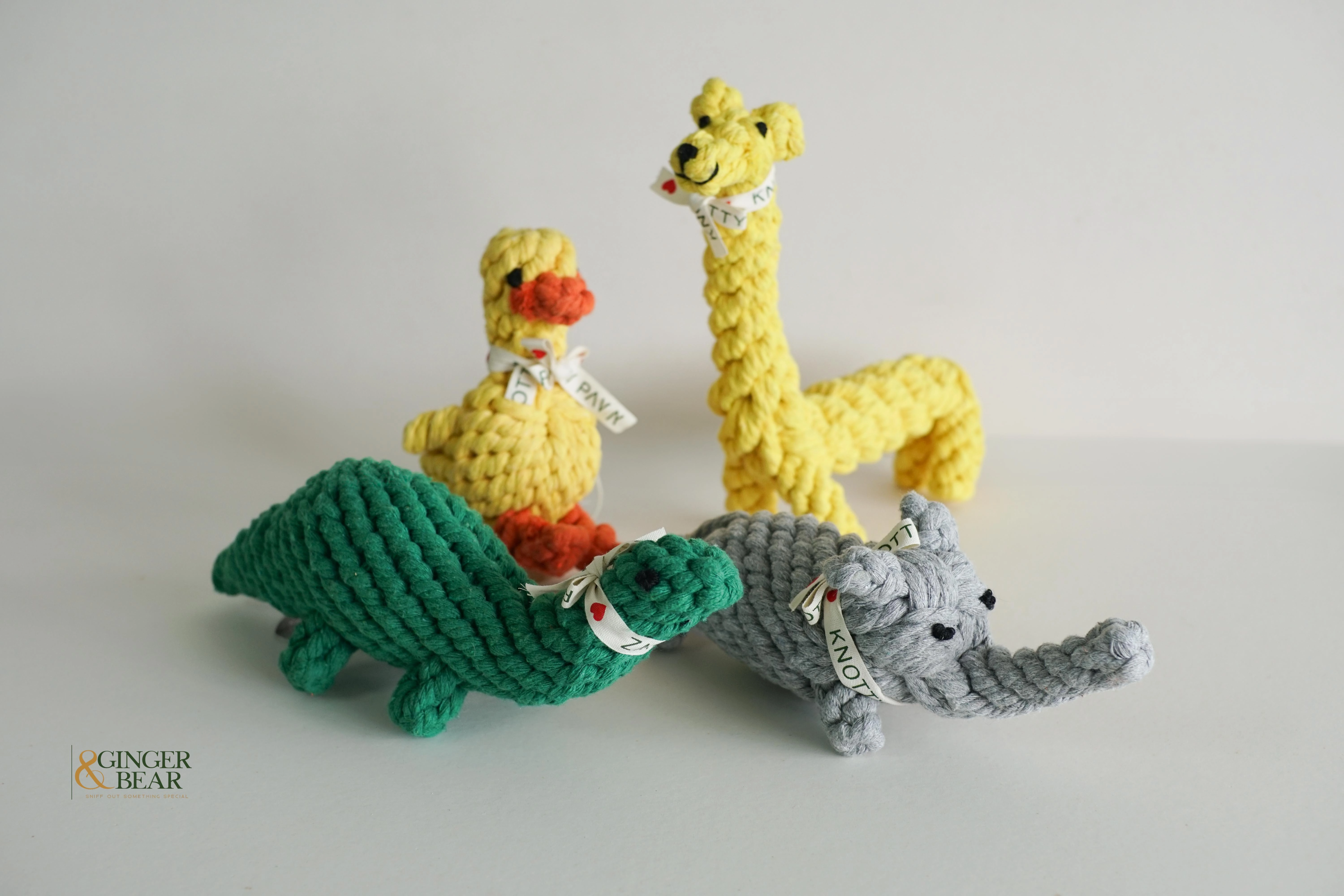 Knotty Interactive Upcycled Cotton Rope Dog Toy, Sunny the Yellow Duck