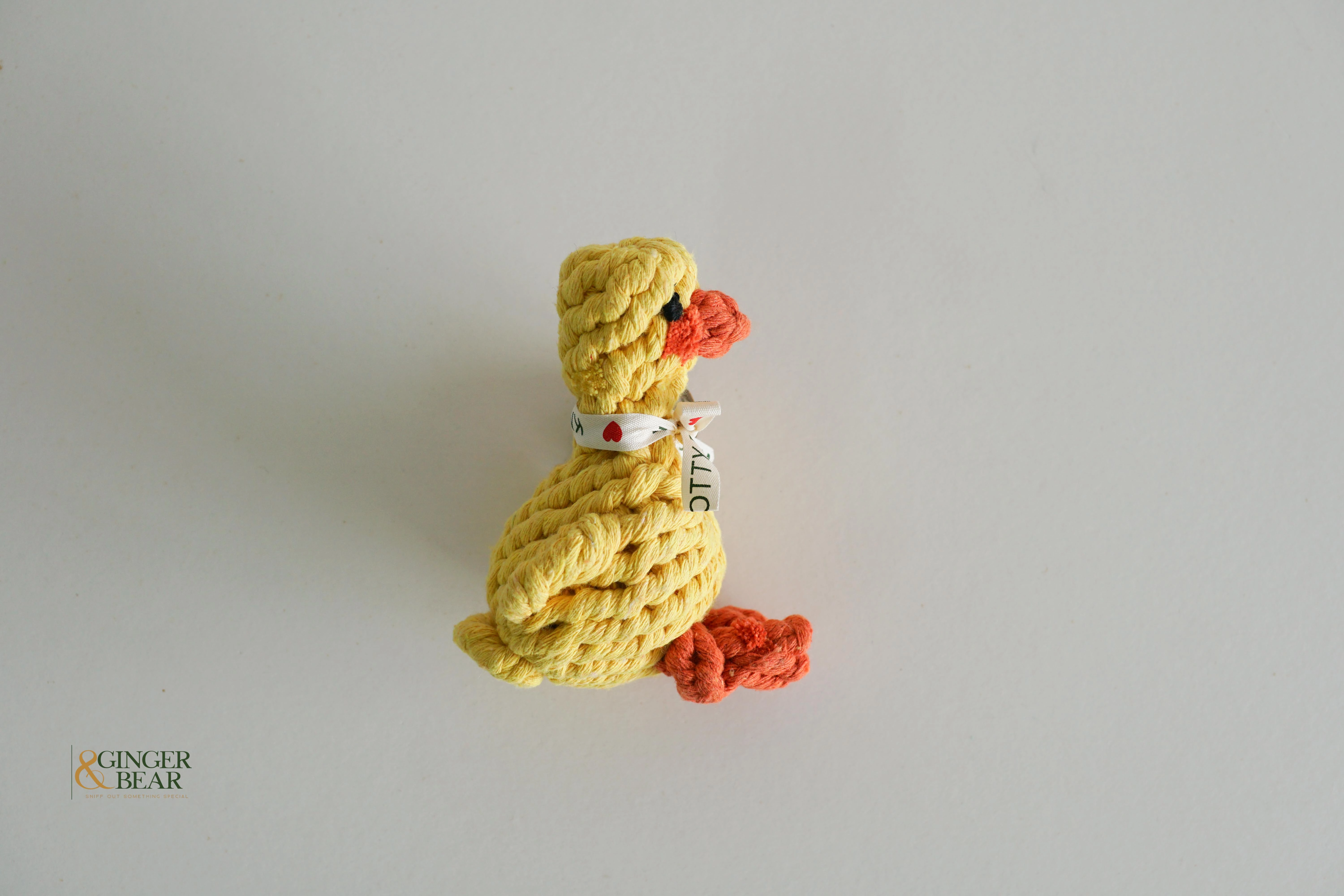 Knotty Interactive Upcycled Cotton Rope Dog Toy, Sunny the Yellow Duck