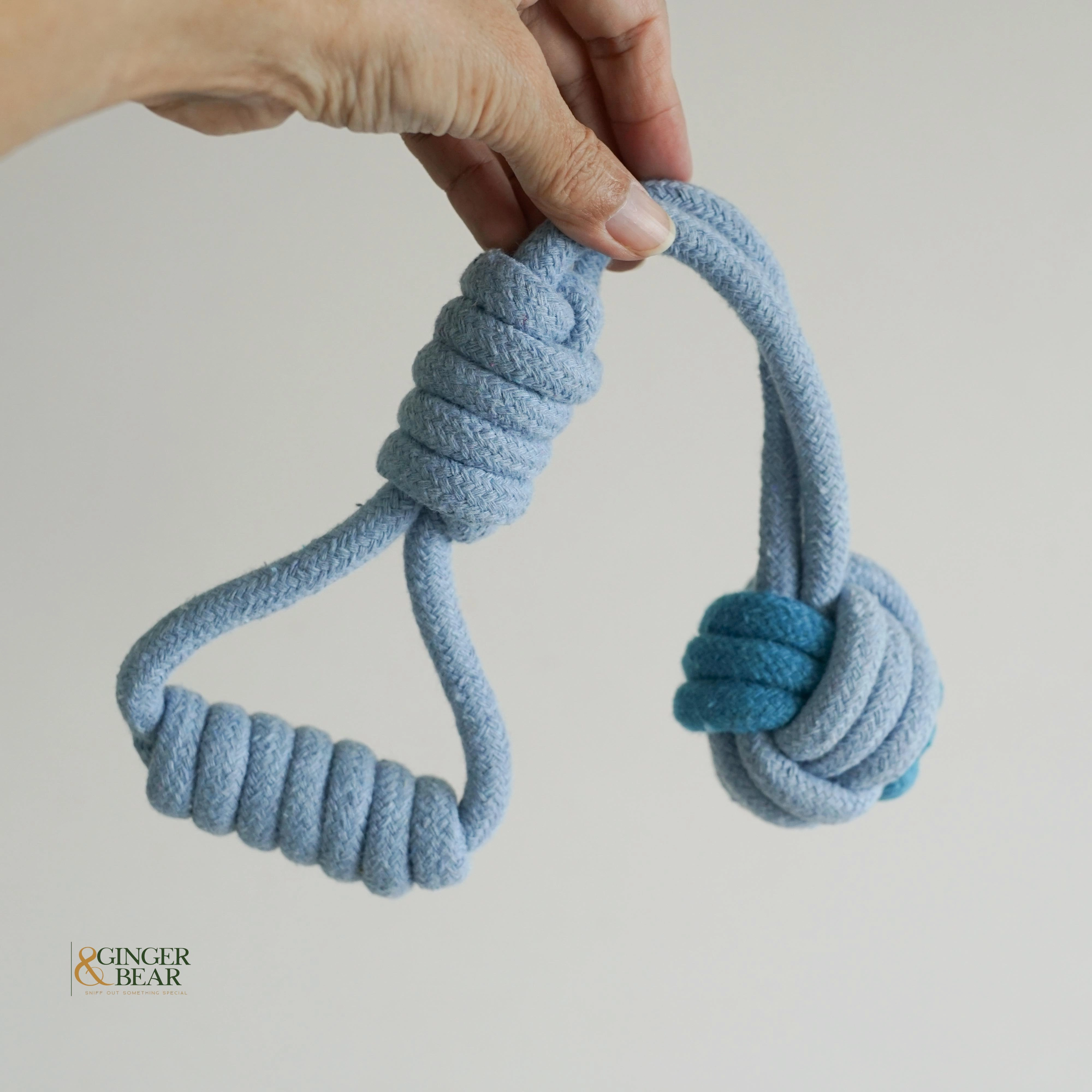 Knotty Interactive Upcycled Cotton Rope Tug Toy Set, Sky and Cloud